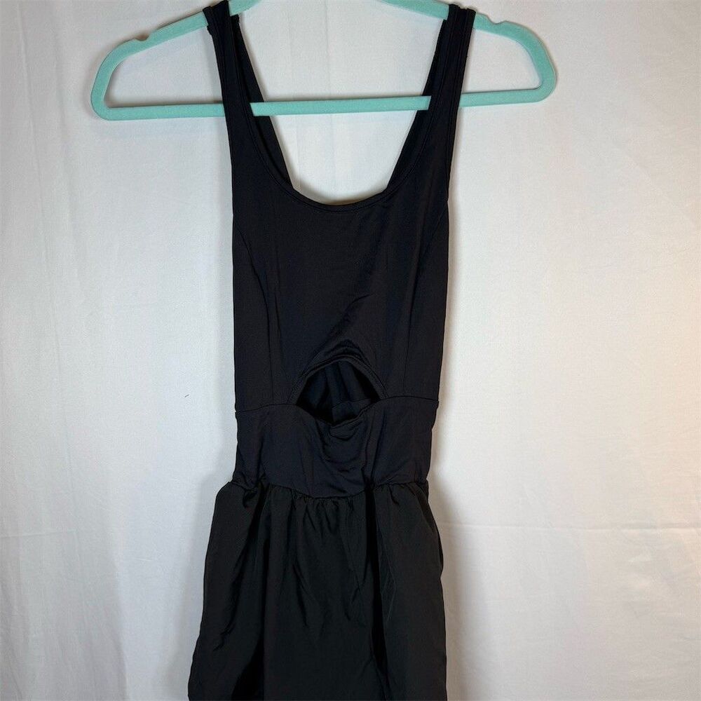 SHEIN Runsie Romper Womens S Black Athletic Open Back